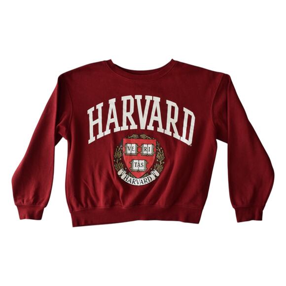 Harvard University Vintage Style Burgundy Oversized Sweatshirt Size Large - Picture 1 of 4